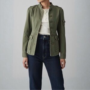 Vintage Utility Military Jacket Gorpcore Olive Green Cargo Grunge Streetwear